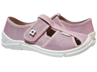 Paola 31 розмір, рожева, рожева підошва, брошка квітка