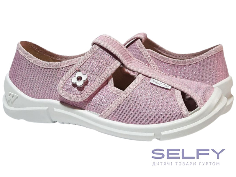 Paola 31 розмір, рожева, рожева підошва, брошка квітка, Фото 1