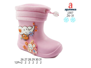 Резиновые сапоги детские Apawwa J387 pink 26-31