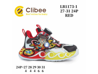 Кросівки дитячі Clibee LB1173-1 red LED 27-31