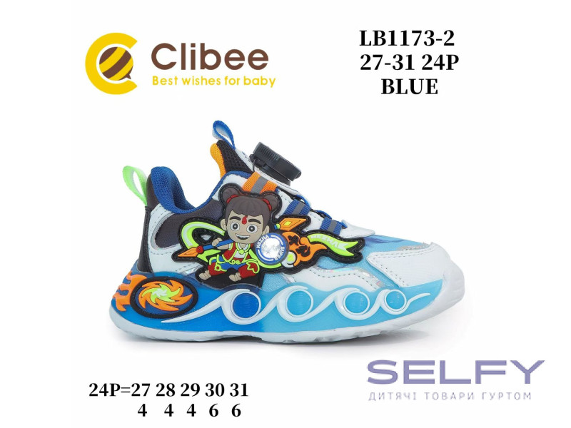 Кросівки дитячі Clibee LB1173-2 blue LED 27-31, Фото 1