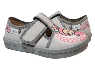 Merry 26-32 сіра, сіра підошва, рожева лабубу