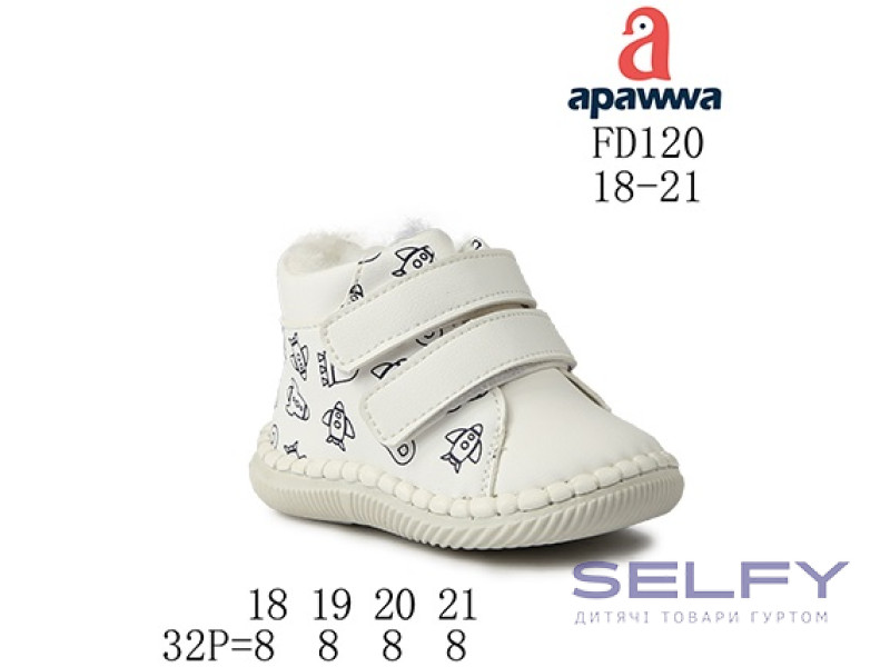 Пинетки зимние Apawwa FD120 white 18-21, Фото 1