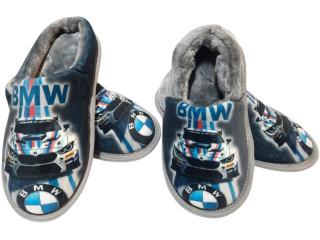 Тапочки Memory Waldi Home 24-33 синие, БМВ (24-27 закрыты, 28-33 открыты)