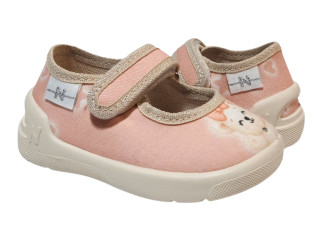 Ketty 20-25 розовая, бежевая подошва, милый мишка