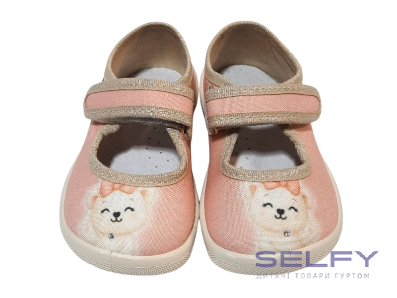 Ketty 20-25 розовая, бежевая подошва, милый мишка, Фото 3