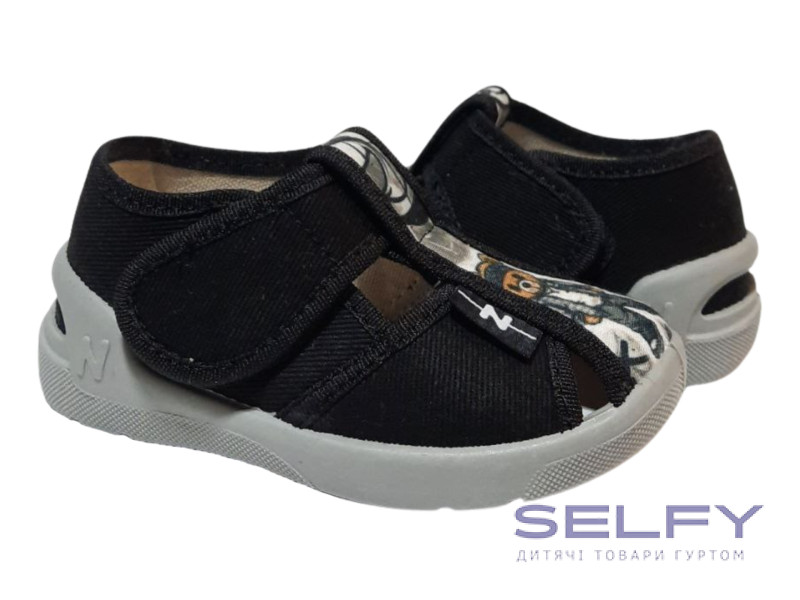 Pitter 21-25 черный, серая подошва, мишка, Фото 1