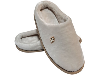 Тапочки Memory Waldi Home 28-37 бежеві, брошка котик