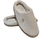 Тапочки Memory Waldi Home 28-37 бежеві, брошка котик