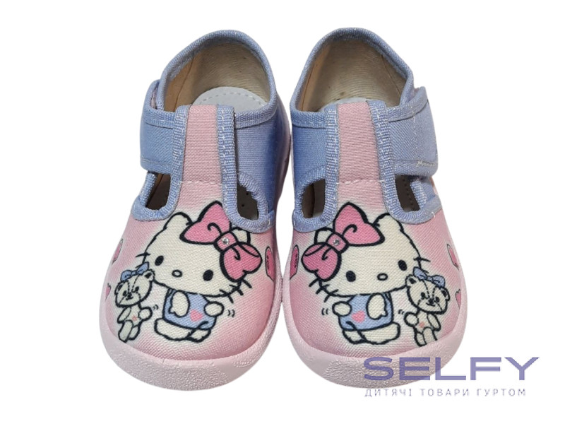 Даша 21-27 рожево-блакитна, рожева підошва, котик, Фото 3