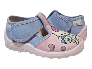 Даша 21-27 розовато-голубая, розовая подошва, котик