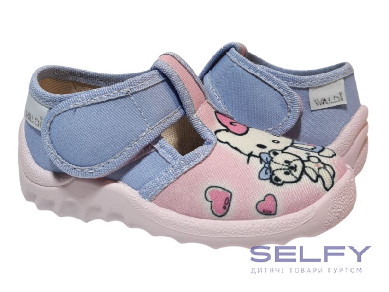 Даша 21-27 розовато-голубая, розовая подошва, котик, Фото 1