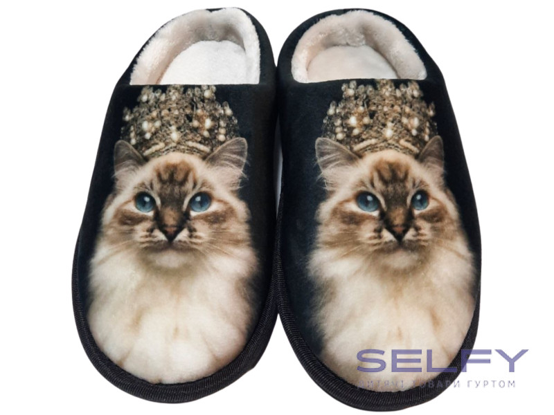 Тапочки Memory Waldi Home 30-37 чорні, королева-котик, Фото 1