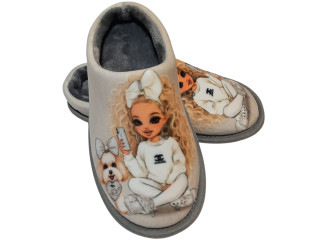 Тапочки Memory Waldi Home 30-37 бежева, дівчина-шанель