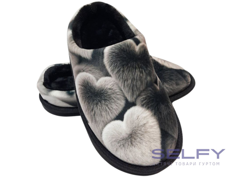 Тапочки N3 Memory Waldi Home 30-37 чорні, сердечка, Фото 1