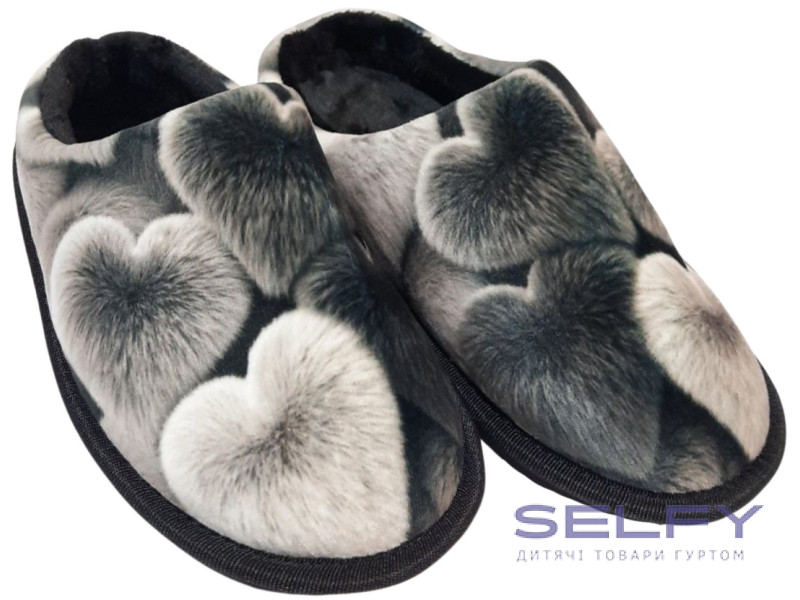 Тапочки N3 Memory Waldi Home 30-37 чорні, сердечка, Фото 3