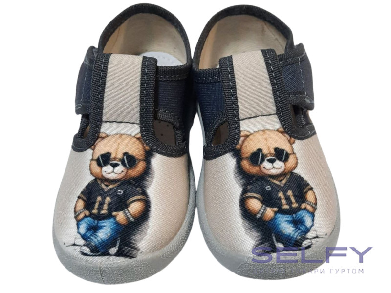 Рома 21-27 чорний, сіра підошва, ведмедик, Фото 3