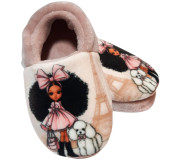 Тапочки Memory Waldi Home 24-31 рожеві, дівчинка з собачкою