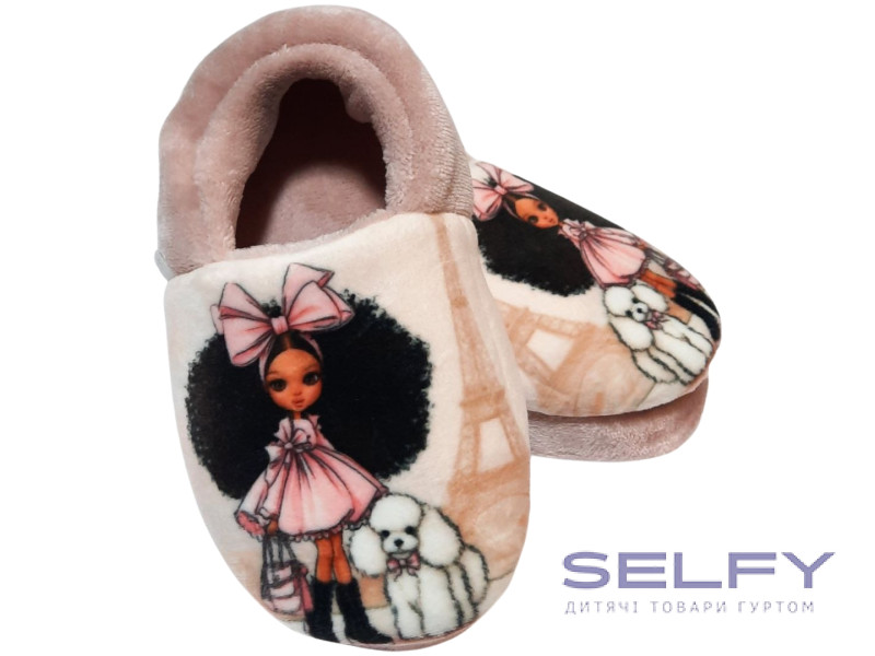 Тапочки Memory Waldi Home 24-31 розовые, девочка с собачкой, Фото 1