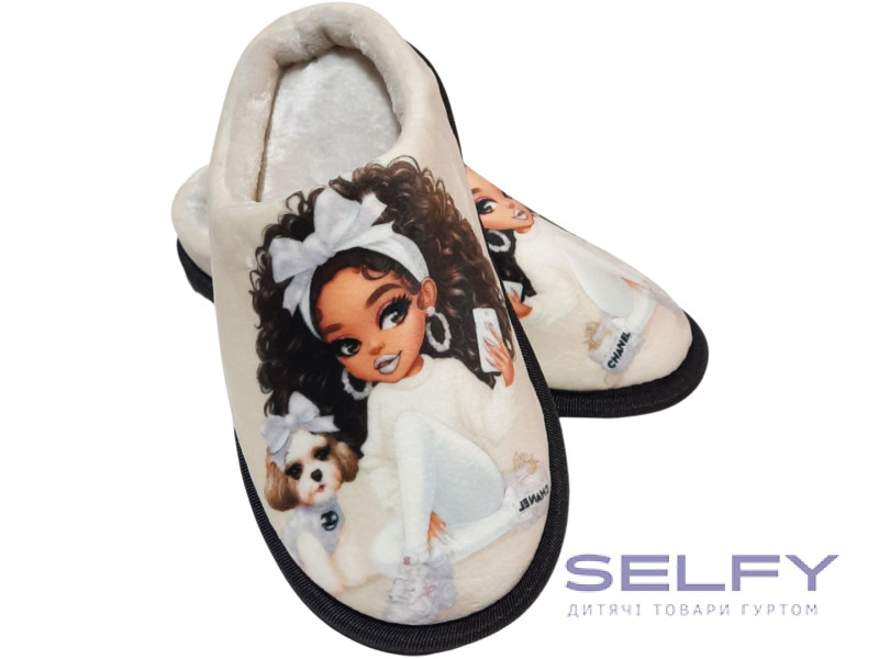 Тапочки Memory Waldi Home 30-37 бежева, дівчина з телефоном, Фото 1