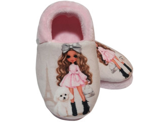 Тапочки Memory Waldi Home 24-31 рожеві, дівчинка з собачкою
