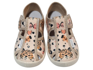 Маша 21-27 бежевий, бежева підошва, леопард