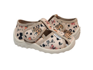 Маша 21-27 бежевий, бежева підошва, леопард