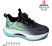 Кроссовки детские Apawwa ABC0553R black-green 33-38
