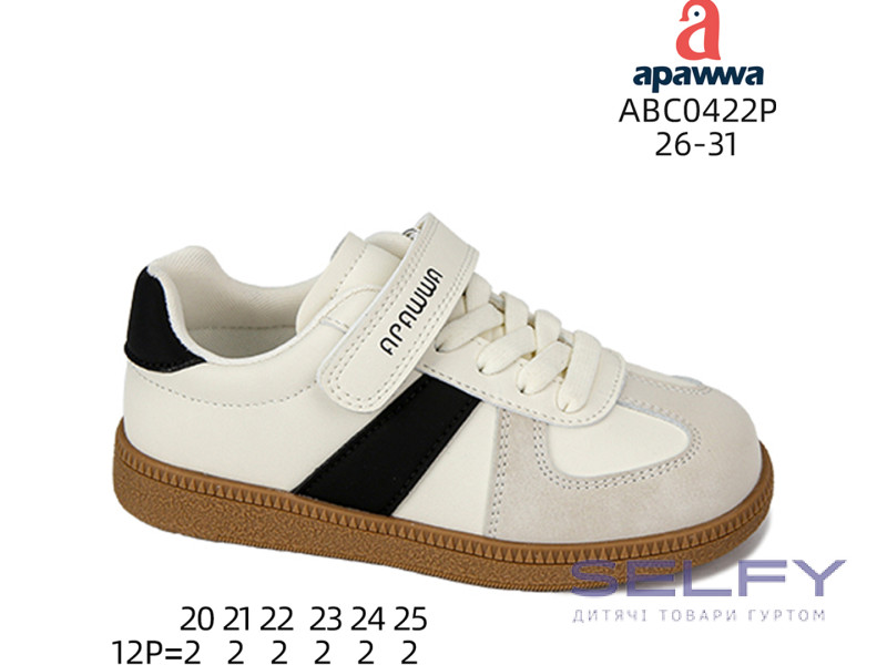 Кроссовки детские Apawwa ABC0422P beige-black 26-31, Фото 1
