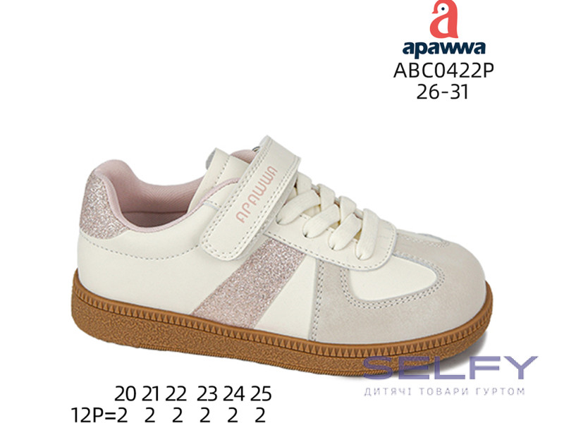 Кросівки дитячі Apawwa ABC0422P beige-pink 26-31, Фото 1