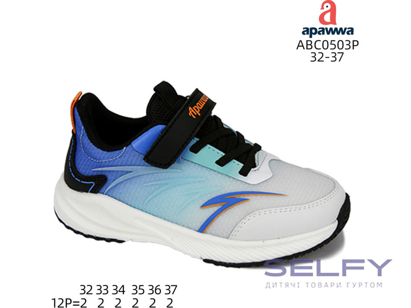Кроссовки детские Apawwa ABC0503P white-navy 32-37, Фото 1