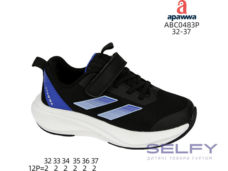 Кроссовки детские Apawwa ABC0483P black-navy 32-37, Фото 1