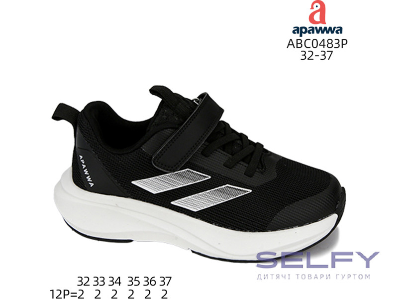 Кросівки дитячі Apawwa ABC0483P black-white 32-37, Фото 1