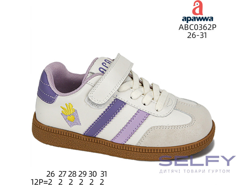 Кросівки дитячі Apawwa ABC0362P beige-purple 26-31, Фото 1