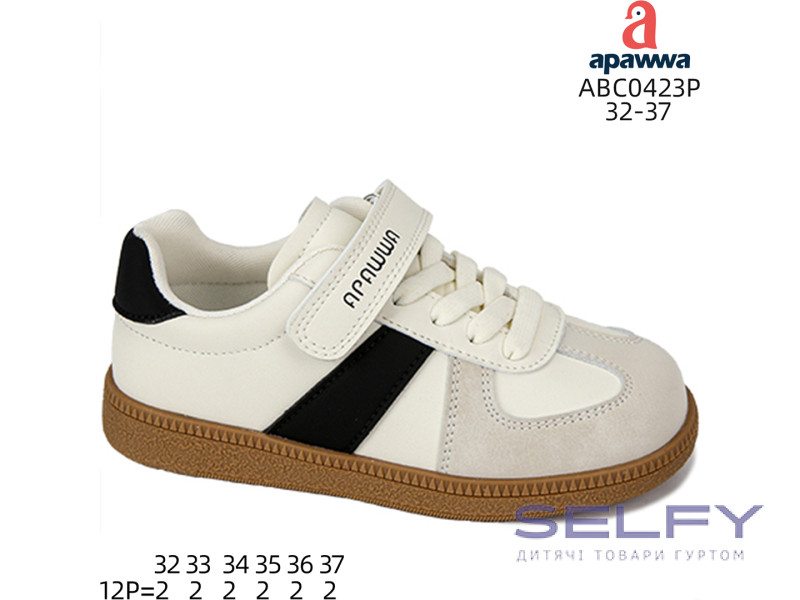 Кроссовки детские Apawwa ABC0423P beige-black 32-37, Фото 1