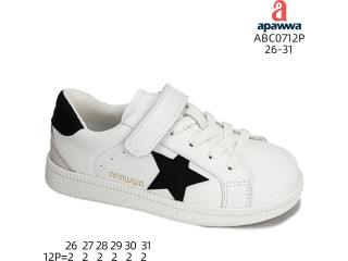 Кроссовки детские Apawwa ABC0712P white-black 26-31