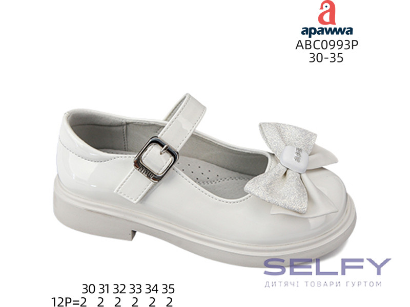 Туфлі дитячі Apawwa ABC0993P white 30-35, Фото 1