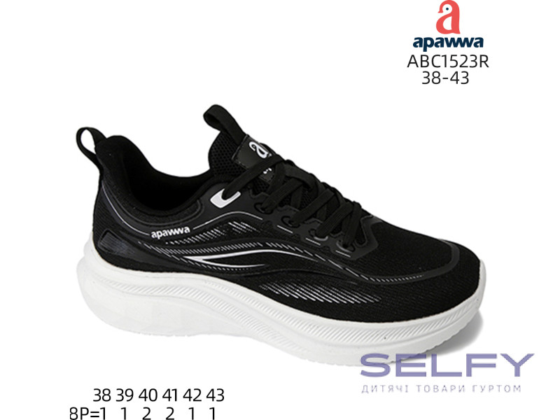 Кросівки дитячі Apawwa ABC1523R black-white 38-43, Фото 1