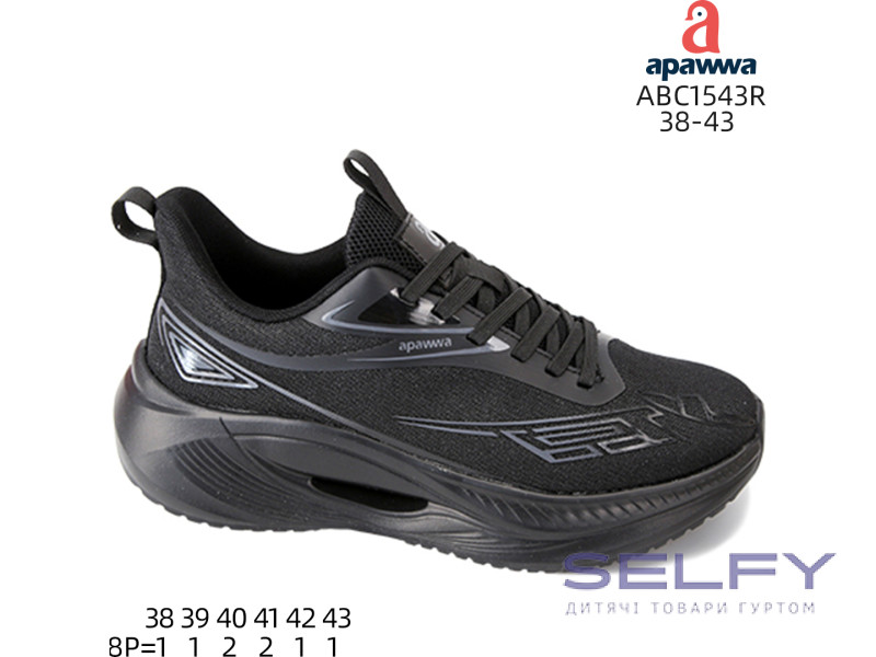 Кросівки дитячі Apawwa ABC1543R black 38-43, Фото 1