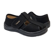 Паша 24-30 чорний, чорна підошва Waldi