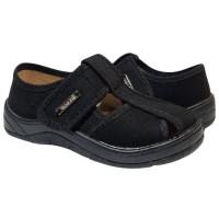 Паша 24-30 чорний, чорна підошва Waldi