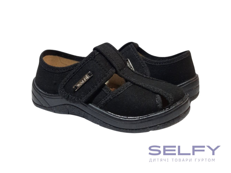 Паша 24-30 чорний, чорна підошва Waldi, Фото 1