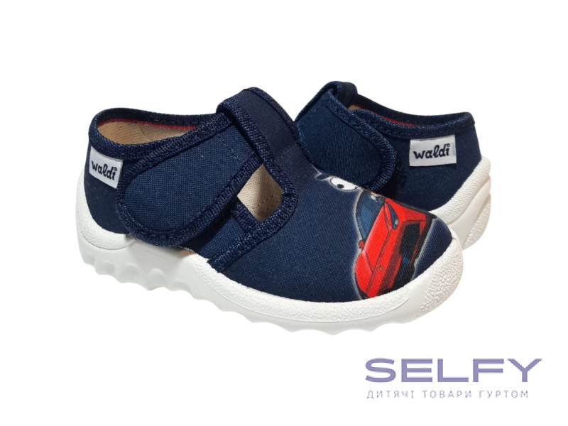 Рома 21-27 синій, біла підошва, машина, Фото 1