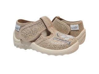 Даша 21-27 бежева підошва, золота, лапка в сердечку