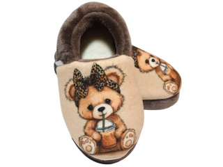 Тапочки Memory Waldi Home 24-31 коричневі, ведмедик