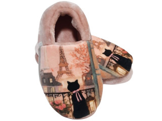 Тапочки Memory Waldi Home 30-37 розовые, черная кошка