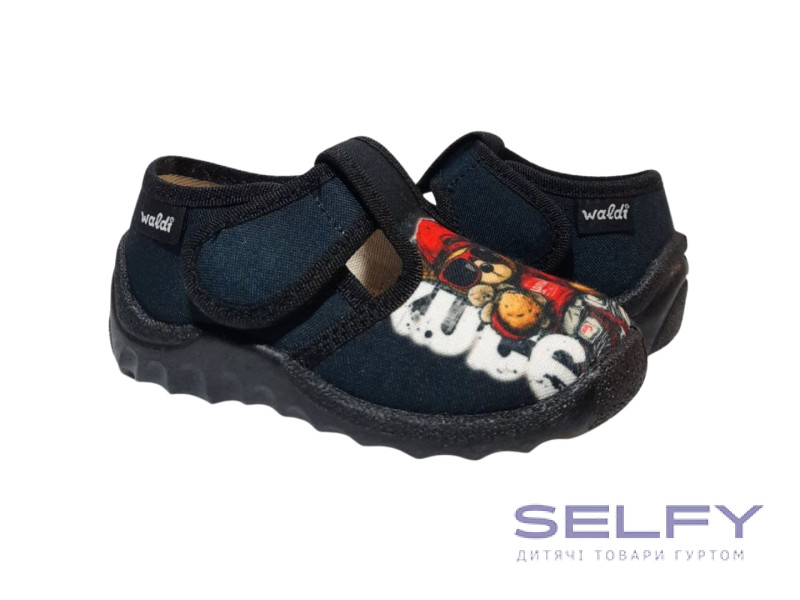 Рома 23-27 чорні , чорна підошва, ведмедик, Фото 1