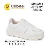 Кроссовки детские Clibee AD5520-1 white 35-40