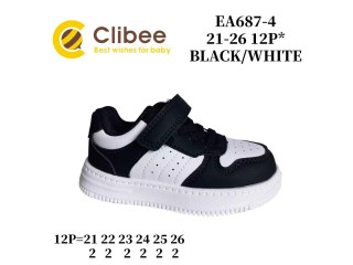 Кроссовки детские Clibee EA687-4 black-white 21-26