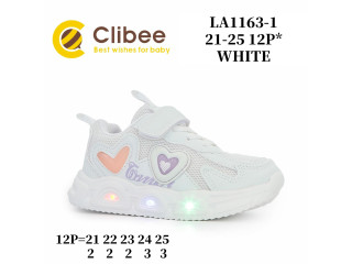 Кроссовки детские Clibee LA1163-1 white LED 21-25